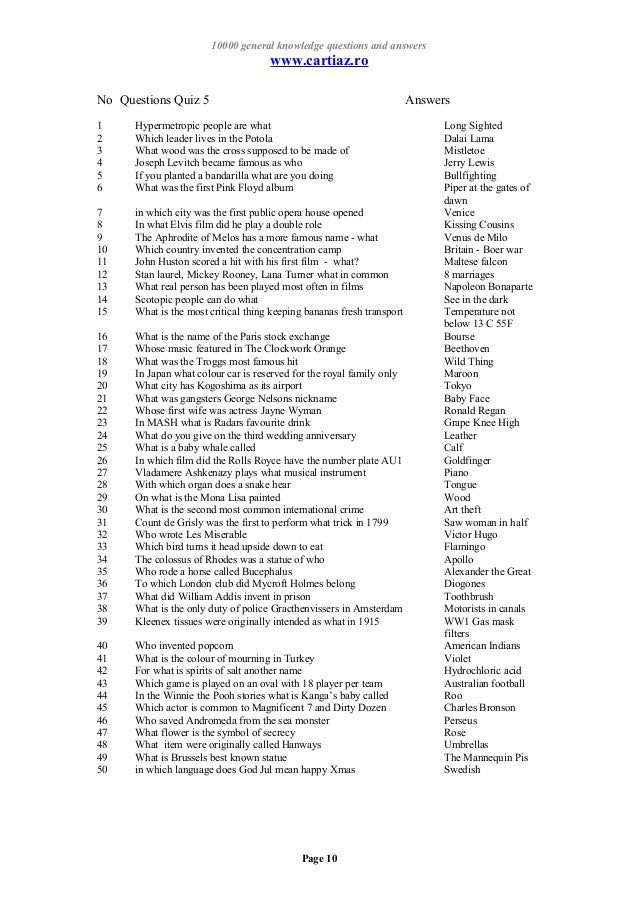 GK Questions For Kindergarten And Class 1